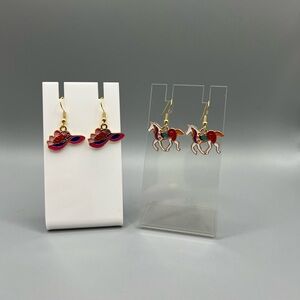 Kentucky Derby Earrings - 2 set - Handmade E0147C